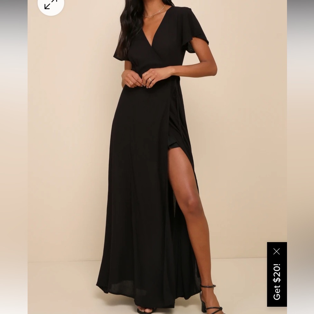Lulus black maxi wrap dress | size 1X